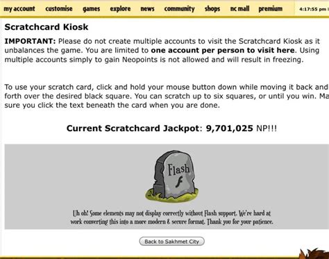 scratch cards neopets